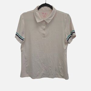 Lillie Green M Ligt Pink Stretch Short-Sleeve Golf Polo Shirt 0881